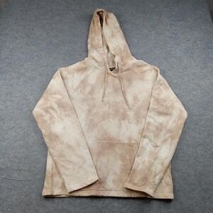 Hudson Hoodie Mens Medium Beige Tie Dye Cotton Pullover Sweatshirt Kangaroo